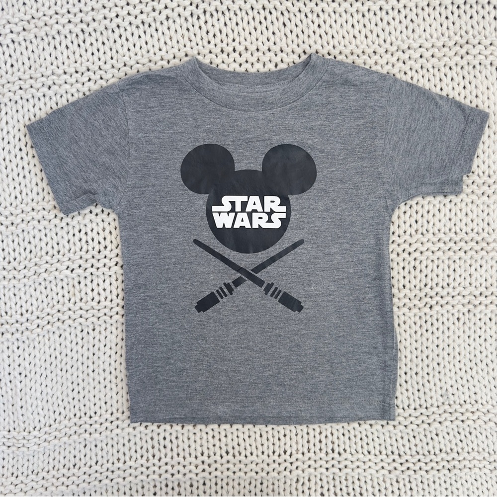 Custom Star Wars Mickey Mouse Gray Toddler T Shirt 2T